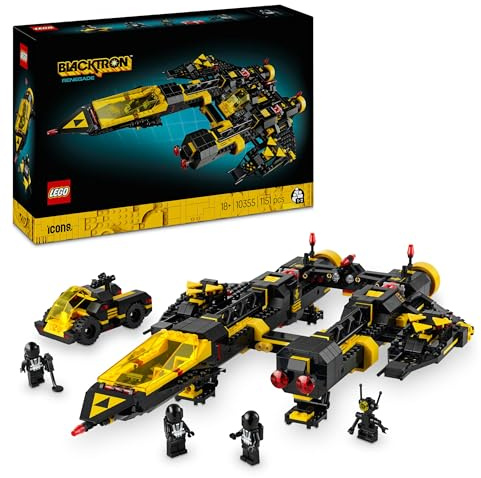LEGO Icons Blacktron Renegade, Kit Modellismo per Adulti da Costruire, Astronave Asimmetrica Vintage con Design Modulare, Capsula, Rover e 3 Minifigure, Idea Regalo Uomo o Donna da Collezione 10355