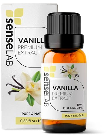 SenseLAB eterisk olja med vaniljoleoresin - 100% ren naturlig vaniljolja, terapeutisk kvalitet för aromaterapidiffusorer - Avslappnande och lugnande olja (10 ml)