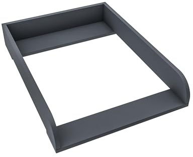 regalik Wickelaufsatz für Koppang von IKEA für 46 cm Kommoden, Graphit | Abnehmbar Wickelkommode Aufsatz, Wickeltischaufsatz mit Abgerundeten Frontplatten, einfache Montage, pflegeleicht