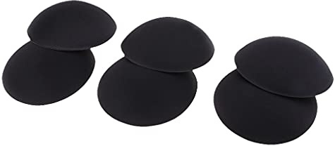 Harilla 3 Paires de Coussinets de Soutien-gorge avec Insert Rembourré Rond En Souple Amovible, Noir, 11.5cm