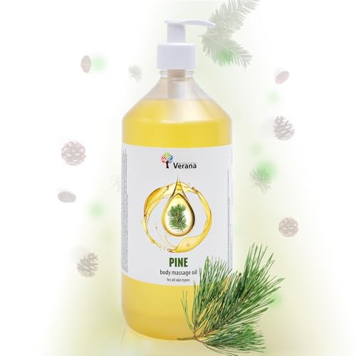 Verana Kiefer Massage-Öl, Naturkosmetik Körper-Öl, Alle Haut, Pflegende Massage, Hilft beim Aufwärmen und Reparieren der Muskeln, Anti Age, Aromatherapie (1L)
