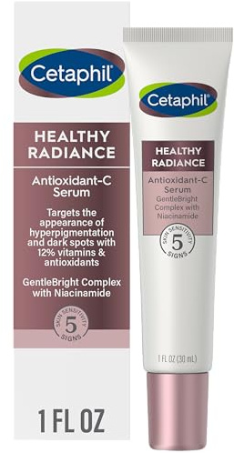 Cetaphil Healthy Radiant Facial Serum Antioxidant C Serum Visibly Reduces Dark Spots and Hyperpigmentation Designed for Sensitive Skin Hypoallergenic Fragrance Free 1oz