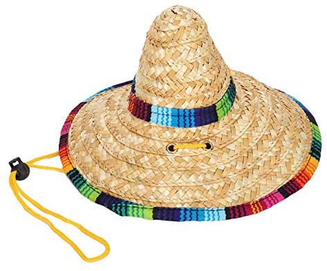 EVTSCAN Sombrero de Paja para Perros, Mini Sombrero de Paja para Perros, Sombrero para Gatos, Perros, Sol, Fiesta en la Playa, Sombreros de Paja para Perros, Accesorios(M)