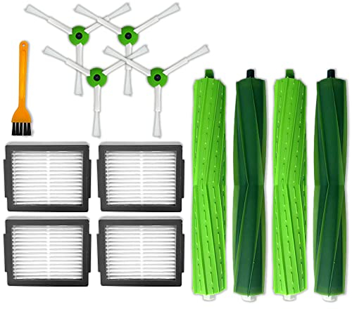 Ersatzteilset kompatibel mit iRobot Roomba i8 i8+ i7 i7+/ i7 Plus E5 E6 J7 J7+ | Inklusive Multibodenbürsten Hauptbürste Kantenbürste Kanten Wischbürsten Hepa Filter Nachfüllsatz Ersatzteile Set