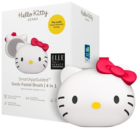 GESKE x Hello Kitty | SmartAppGuided™ Sonic Facial Brush | 4 in 1 | Spazzola elettrica per la pulizia del viso | spazzola per il viso | pulizia della pelle | cura della pelle | pulizia delicata