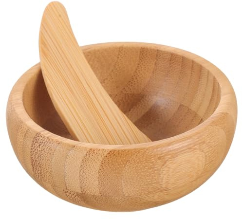 FOMIYES Set di ciotole per maschera di argilla ciotola di miscelazione ciotola in legno con asta per mescolare ciotole facciali fai da te per uso domestico salone di bellezza Mini ciotola di legno