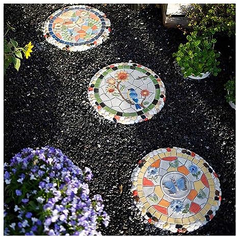 Butterfly Stepping Stones Set, Dekorativer Stein Im Freien Für Garten Kopfsteinpflaster Lustiger Stepping Stone Für Garten Outdoor Home Lawn Walkway Yard Dekorationen (Farbe : Weiß, Größe : 3PCS)