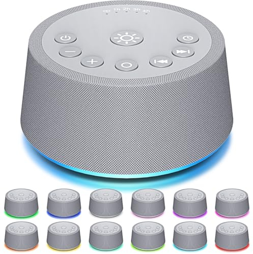 SoundLegend Sleep White Noise Sound Machines 32-Level Volume 30 Sounds 12 Colors Light 5 Timers Adjustable Light Brightness Compact for Everyone Travel Gift Memory Function