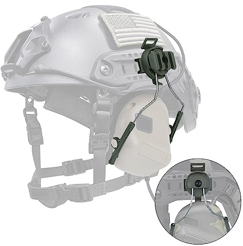 Qavctw 2 Stück schnelles taktisches Helm Zubehör, Schienenaufhängung, Kopfhörer Halterung für schnelles AF Schienensystem für Airsoft Aktivitäten, Gehörschutz, erweiterter Modus