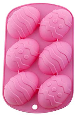 Osterbackform Silikon Schokoladenform Eiform Silikonformen Ostereier Backform Kuchenform 6 Gitter Ostern Silikonform 3D Seifenform Osterei Backform Form, für Schokolade Süßigkeiten (8-pink, One Size)