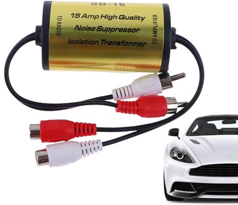 Firulab Geräuschisolator für Car-Audio, Erdschleifen-Geräuschisolator - Rauschrückkopplungsschleifenisolator | Erdungsschleifen-Isolator für Autoradio, Isolationstransformator