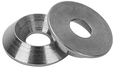 Rondelle fraisée, rondelle de coupelle en acier, 20 pièces joints métalliques M3/M4/M5 304 en acier inoxydable tête de coupe conique joint de vis fraisée rondelle conique cale (couleur : argent, taill