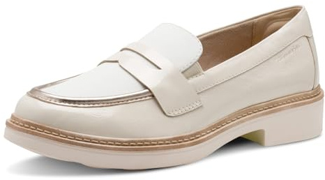 Tamaris Comfort mocassins femme cuir élégants, Ivory Comb, 42 EU