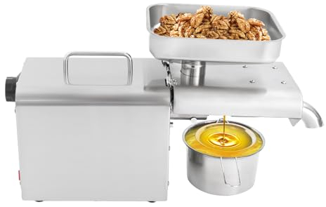 Donened - Automatische Ölpresse Maschine, Heiß & Kaltöl Extraktionsmaschine, 750WEdelstahl Ölpresse Extractor, 46 x 16 x 28,3 cm, für Erdnüsse, Walnüsse, Sesamsamen usw.