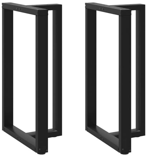 vidaXL Bartischbeine T-Form 2 STK. Schwarz 60x35x(100-101) cm Stahl