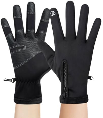 Opilroyn Guantes de Motocicleta, Guantes de Motocicleta para Hombres, Guantes resistentes al desgaste para Motocicleta, Guantes de ciclismo impermeables y cálidos con forro polar para hombres y