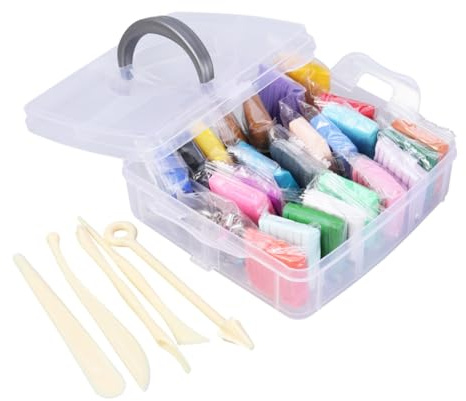 jojofuny Ofenbackmasse Polymer Clay Kit Modelliermasse Tonzubehör Diy Blöcke Spielzeug Für Junge Mädchen Tonzubehör Kreative Modellierung