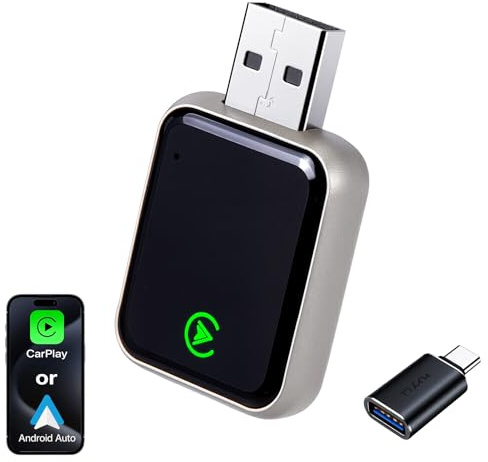 Adattatore CarPlay Wireless 2 in 1 SOARFLY - Android Auto, Converte Cablato in Senza Fili Plug Play USB C/A, 5,8GHz WiFi Bluetooth 5.3, Compatibile iOS 10+ Android 11+ (2025) (K7)