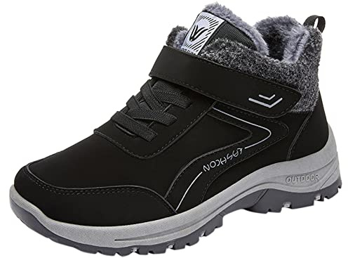 Generisch Chaussures d'hiver pour femme - Imperméables - Chaussures de neige - Doublées - Chaussures de randonnée - Antidérapantes - Chaussures d'extérieur à enfiler - Chaussures de sport - Chaussures