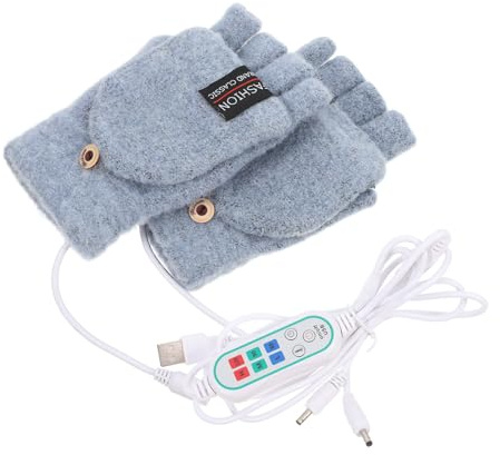 TOYANDONA USB Beheizbare Verstellbare Smart Heiz Fäustlinge mit Doppelseitiger Wärme Atmungsaktivem Strickmaterial Elastisch und Komfortabel für Kalte Wintertage und Outdoor Aktivitäten