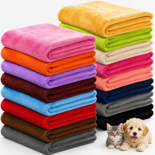 16 Kuscheldecken aus Flanell, 80 x 60 cm für Bett Kinderbett, 16 Farben