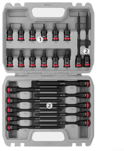 Erweiterter Sechskant-Bit-Steckschlüsselsatz, 3/8-Zoll-Antrieb, 150 mm langer Schaft, Steckschlüssel-Schraubendreher mit metrischen und Zoll-Größen, Chrom-Vanadium-Stahl, für schwer zugängliche