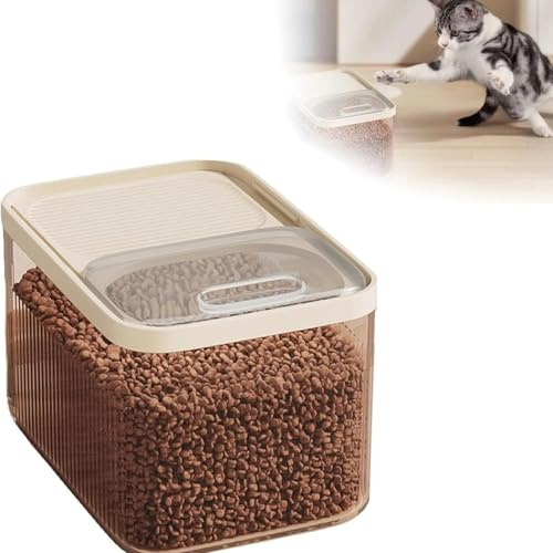 Générique Boîte à Croquettes Hermétique pour Chien et Chat – Conteneur de Stockage Aliments Animaux – Récipient Alimentaire Sec,Verre doseur transparent offert