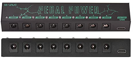 Dioche M VAVE PEDAL POWER Netzteil für Gitarrenpedale, 8 Isolierte Gleichstromausgänge, 9 V, Kompaktes Metall-Netzteil für Gitarren-Effektpedalplatinen, Multi-Effektpedale