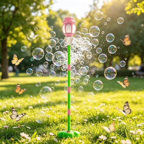 Máquina Automática De Burbujas De Pie - Soplador Ajustable con Luz Y Sonido | Al Aire Libre Bodas, Eventos En La Piscina Y Campamento | Control Remoto Ajustable