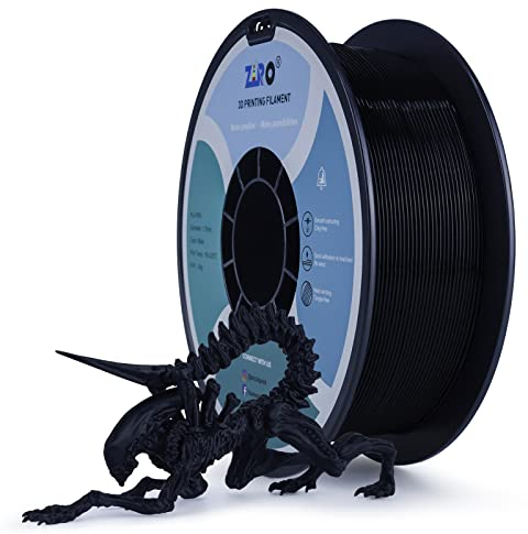 ZIRO PLA Filament 1.75mm, 3D Drucker Filament PLA Basic Color Series 1.75mm 1kg (2.2lbs), Maßgenauigkeit +/- 0.03mm, Schwarz