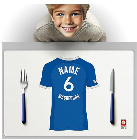 MAGDEBURG Fanartikel Tischset PERSONALISIERTES Geschenk, passend für MAGDEBURG Fans, Geschenk Jungen, Fussball Männergeschenke Magdeburg Trikot Geburtstag Weihnachten Platz-Set TS24DEDE
