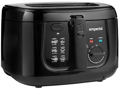 Emperial 2.5L Deep Fat Fryer Adjustable Temperature Control & Removable Basket 1800W - Black