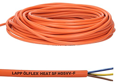 10 Meter Lapp 00277033 Ölflex SF H05VV-F PVC Elektrokabel 5x1,5 mm² I Anschlussleitung 5 adrig mit grün-gelben Schutzleiter I Stromkabel orange