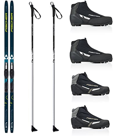 Fischer Langlaufski-Set Comfort Cruiser klassisch + Bindung + Schuhe + Stöcke (L (184 cm Länge - für 80 bis 94 Kg))