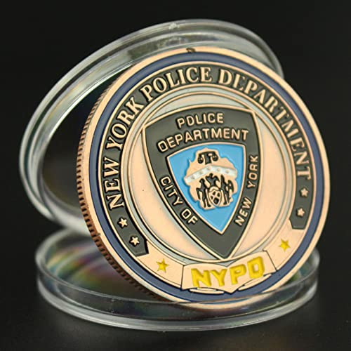 LPOK Moneda Conmemorativa del Departamento de Policía de Nueva York de los Estados Unidos Moneda chapada en Bronce Patrón de Saint Micheal Desafío Moneda predeterminada
