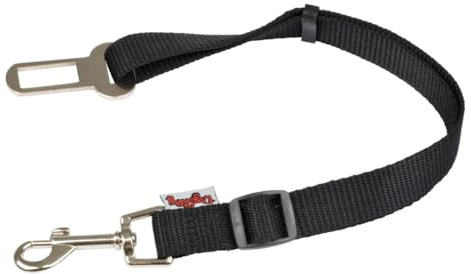 LOVE STORY Cintura di Sicurezza per Cani per Auto, Regolabile, 30-50 cm, Colore: Nero