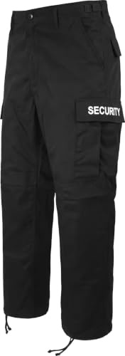 normani Herren Security Hose Feldhose mit Schriftzug beidseitig (S-3XL) Dunkelschwarz XL