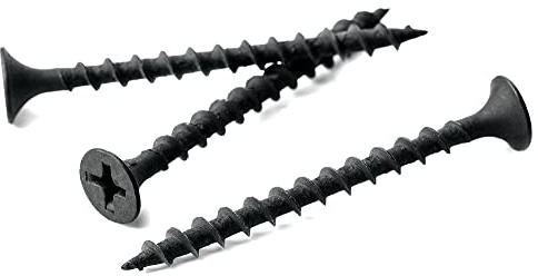 3.5mm x 25mm Black Phosphate Phillips Countersunk Drywall Screws Plasterboard Wood Screw Bugle Head (Pack of 100) A11CD