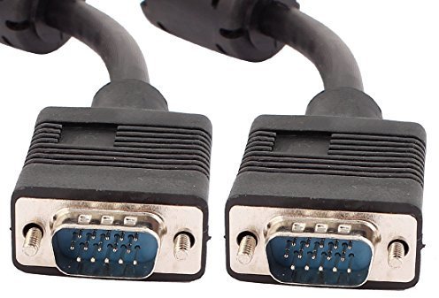 Ruilogod VGA 15 Pin Macho a Monitor de computadora Monitor Cable Cable de cable 3 metros Negro