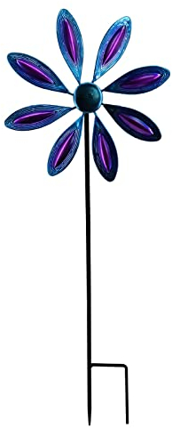 GNGR Set di sgabelli in metallo a 360 gradi, per giardino, giardino, patio, patio, giardino, recinzione, statuette (blu, taglia unica)