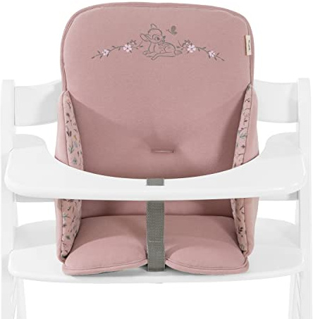 hauck Alpha Cosy, Disney Bambi Rose - Seat Reducer Cushion for Alpha+ Wooden Highchair, Supportive Seat Pad for Toddlers 6 Months+, Soft Fabric, Machine Washable, Anti Slip