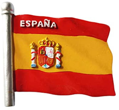 Kühlschrankmagnet, Spanien-Flagge, Souvenir-Geschenk, Kunstharz, handgefertigt, für Zuhause und Küche, Dekoration