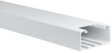 KOMIB BR12060RW Brüstungskanal 120 x 60 mm aus PVC – Kabelkanal mit Deckel – Reinweiß – Ideal für Elektroinstallation – 8 Meter (4 x 2m)
