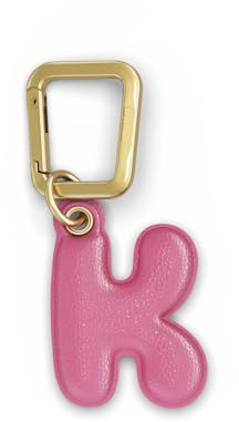 UNTAGS - Charm Buchstabe K - Material mit Ledereffekt - inklusive Goldener Metallschnalle - Rose
