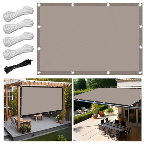Vela Ombreggiante Impermeabile 4x5m Tenda da Sole per Esterno Vele Ombreggianti Rettangolare Telo Parasole con Fune e Occhiellato Protezione UV Tenda a Vela per Giardino Balcone Terrazza