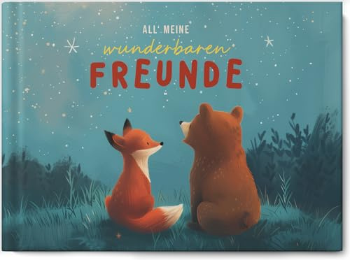 Sophies Kartenwelt Freundebuch Grundschule für Jungen & Mädchen | Tolle Geschenkidee zur Einschulung. Hochwertiges Poesiealbum für die Grundschule, DIN A5, robustes Hardcover für viele Fotos.