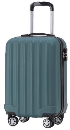BEIBYE TSA-Schloß 2080 Hangepäck Zwillingsrollen Reisekoffer Koffer Trolley Hartschale Handgepäck M(Boardcase) (Dunkelgreen, M)
