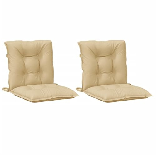 vidaXL Niedriglehner Auflagen 2 STK., Polster Kissen für Gartenmöbel, Stuhlauflage Sitzauflage für Gartenstuhl, Gartenstuhlauflagen, Melange Beige 100x50x7cm Stoff