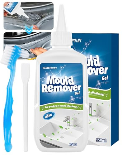 GLOWPOINT Mould Remover Gel, Large Capacity 150ML Black Mould & Mildew Remover, Deep Cleaner for Washing Machine, Bathroom, Kitchen Sink, Tile & Grout