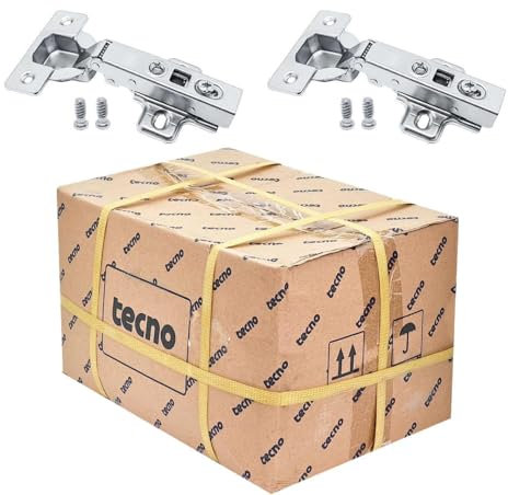 Stolmet Möbelscharniere Topfbänder 100 Stück Scharniere Set Mit Führung Abdeckkappen Öffnungswinkel 110° Soft Close Clip On